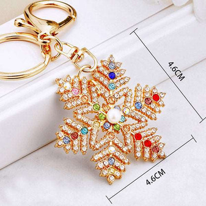 Metal Inlaid Diamond Keychain