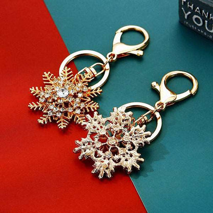 Metal Inlaid Diamond Keychain