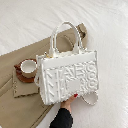 Embossed Letter Tote Bag