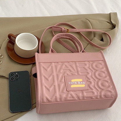 Embossed Letter Tote Bag