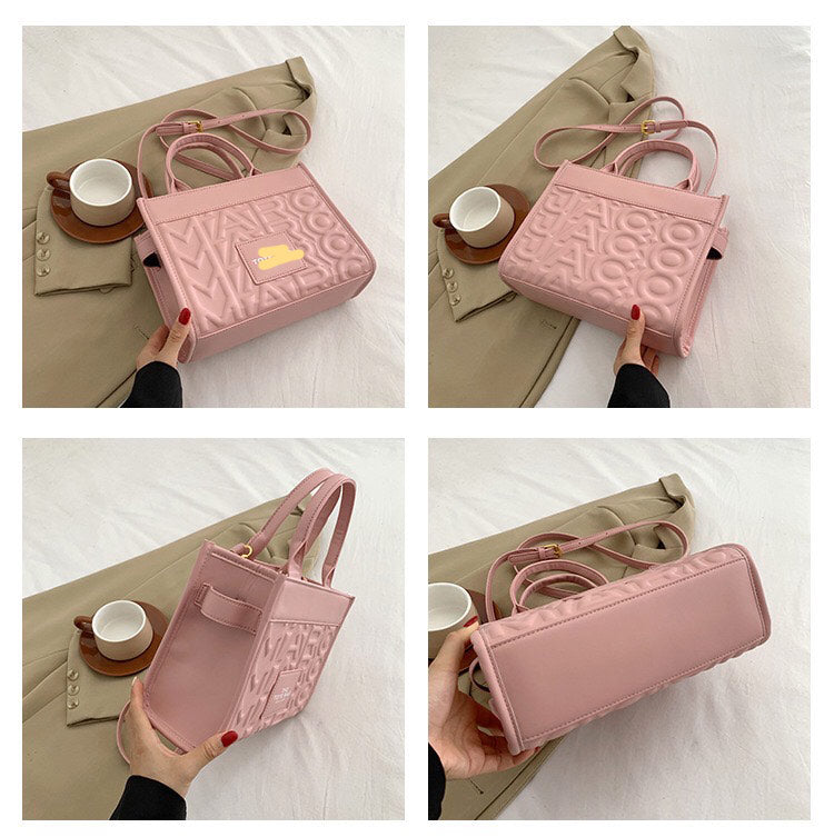 Embossed Letter Tote Bag