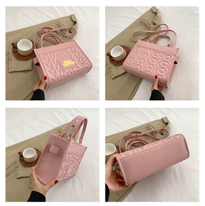 Embossed Letter Tote Bag