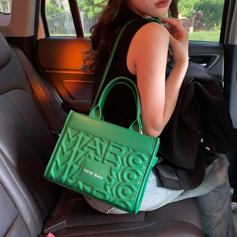 Embossed Letter Tote Bag