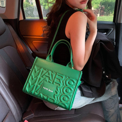 Embossed Letter Tote Bag