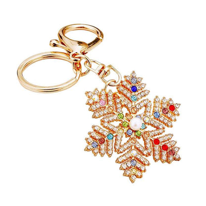 Metal Inlaid Diamond Keychain